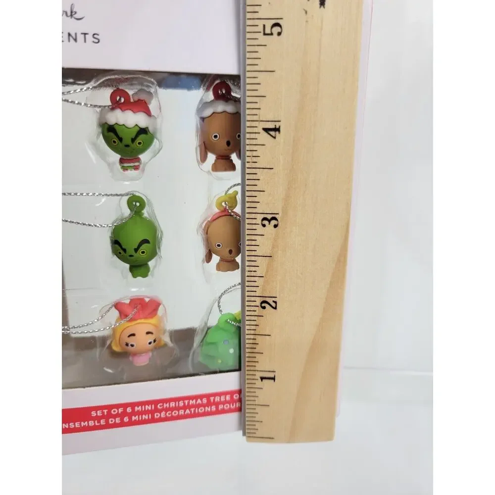 6 Piece Set Hallmark The Grinch Set Mini Christmas Tree Ornaments Holidays New